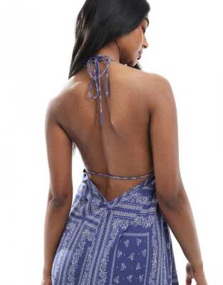 Miss Selfridge Halter Neck Spun Maxi Dress