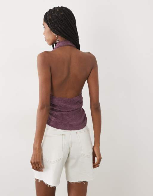 Miss Selfridge haltertop in vijg, 4 van 4