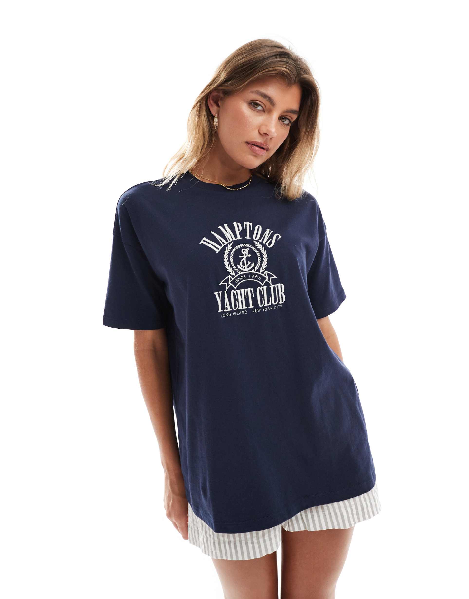 miss selfridge hamptons oversized tee