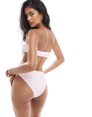 Miss Selfridge Heart Detail Crinkle Bikini Bottom