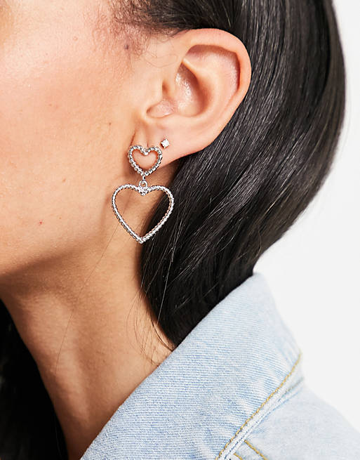 Miss Selfridge heart earrings