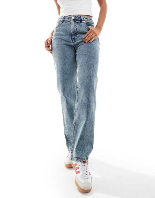 Miss Selfridge heart pocket straight leg jean in dirty wash