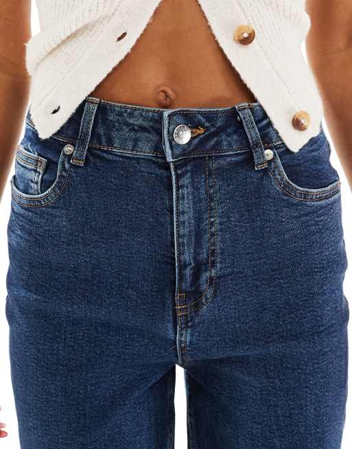 Miss Selfridge heart pocket straight leg jean in indigo wash