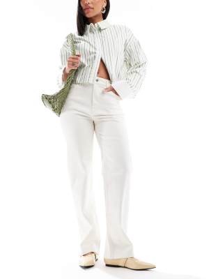 Miss Selfridge Heart Pocket Straight Leg Jeans-white