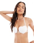 [Miss Selfridge] Miss Selfridge heart shaped bikini top in white 14 WHITE