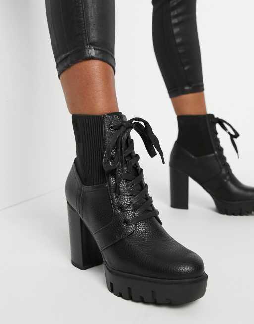 Black heeled store hiker boots