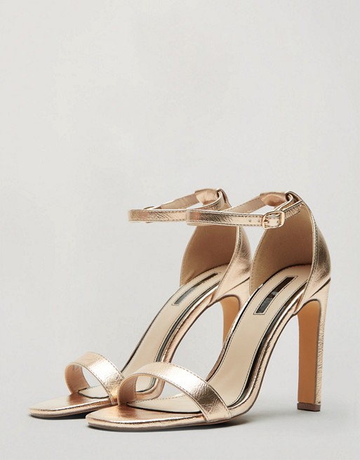 Miss Selfridge heeled sandals in gold