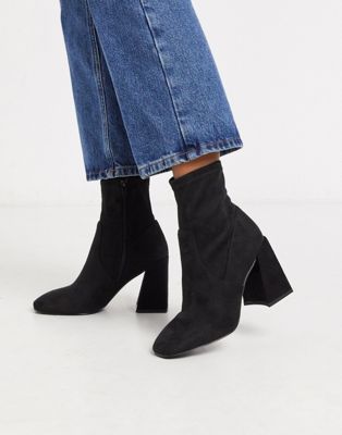 Miss Selfridge heeled sock boots in 