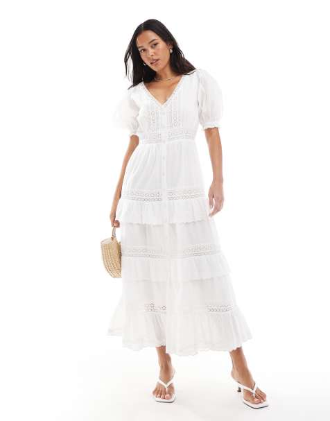 Miss Selfridge heritage maxi dress in white - view 1