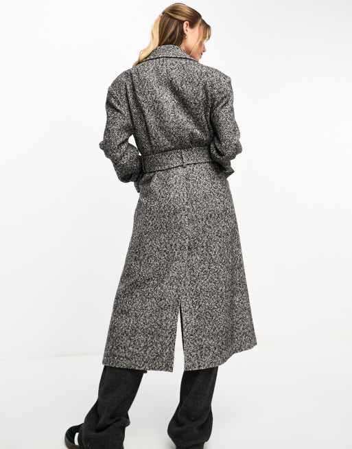 Miss selfridge outlet check wrap coat