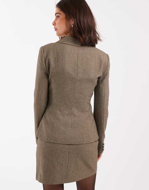 Miss Selfridge high collar blazer in oatmeal - part of a set