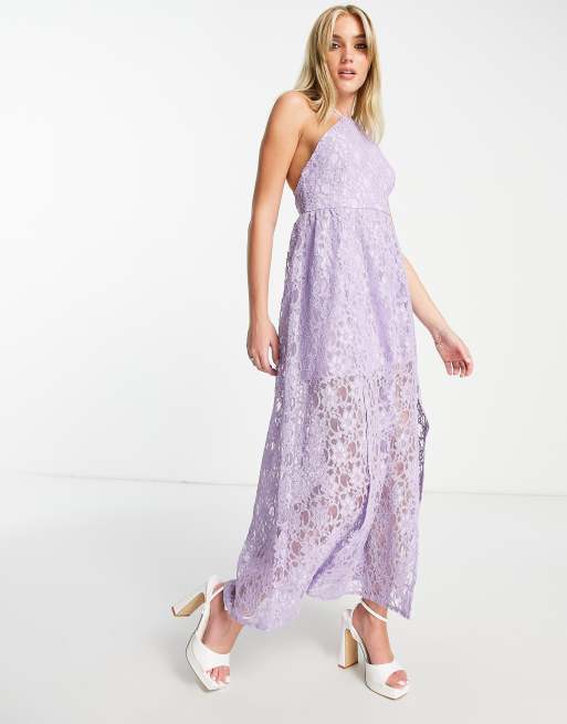 Lilac high 2025 neck dress