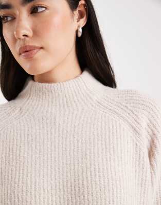 Miss Selfridge High Neck Oversized Sweater In Animal Print