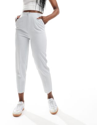 high rise cigarette pants in gray blue