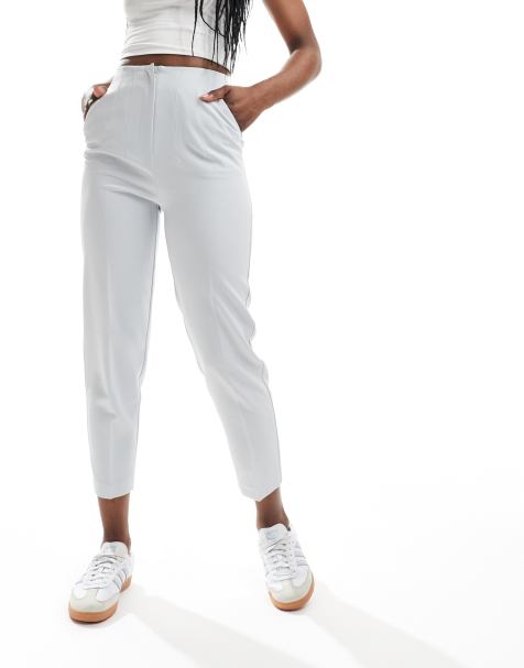 Miss Selfridge high waist cigarette trouser in grey blue - view 1