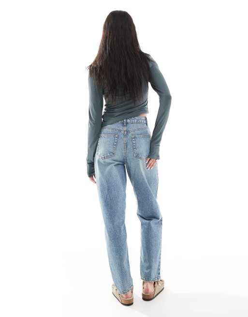 Miss Selfridge high waist mom jeans in light wash, 3 of 5