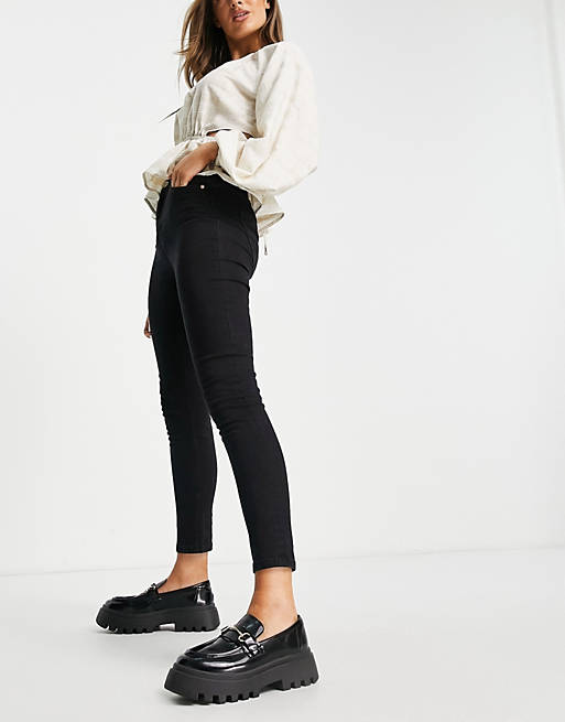 Jeans Miss Selfridge high waist push up skinny jean in black 