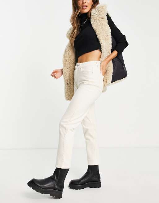 Miss Selfridge high waist slim leg jean in ecru