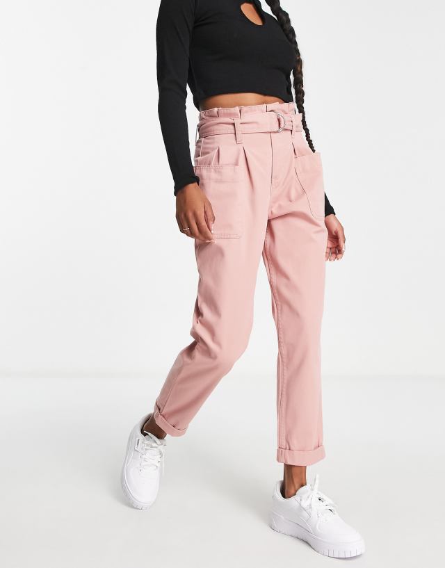 Miss Selfridge - high waisted jeans in pink