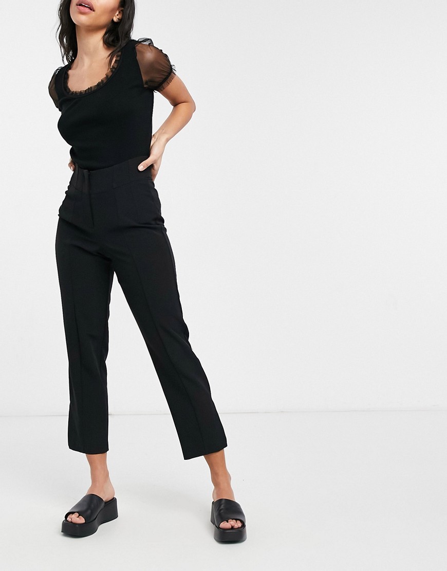 Miss Selfridge high waisted tailored pants in black