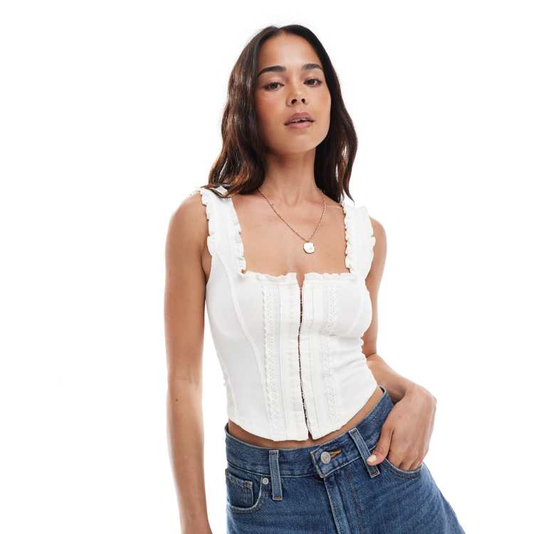 meer. メーア　CORSET DESIGN TOP/White PRODUCT-JUL252024-GREATESCAPE-