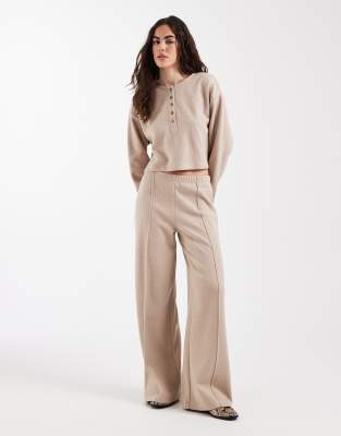 Miss Selfridge - Hose in Hellbeige mit weitem Bein, Kombiteil-Brown