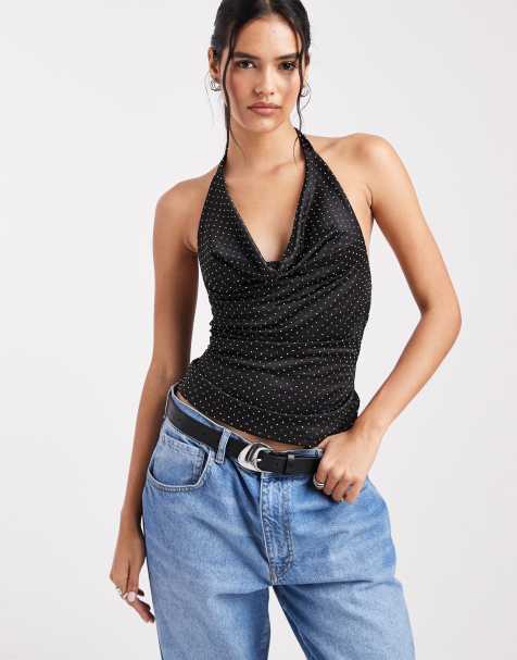 Miss Selfridge hot fix cowl cami top
