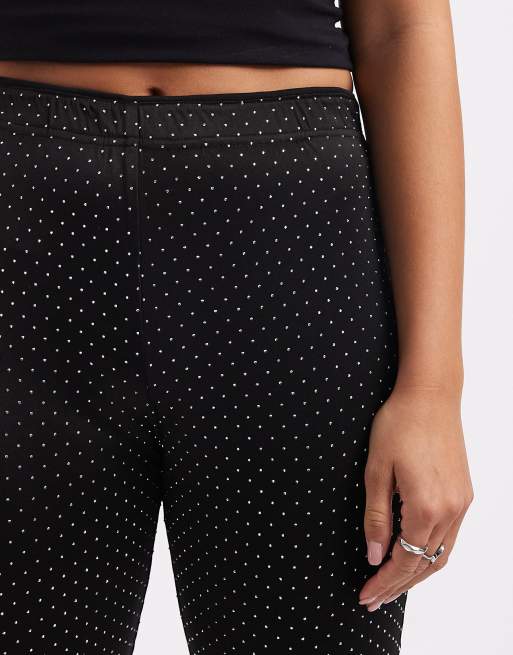 Miss Selfridge hotfix flared pants in black, 5 of 5