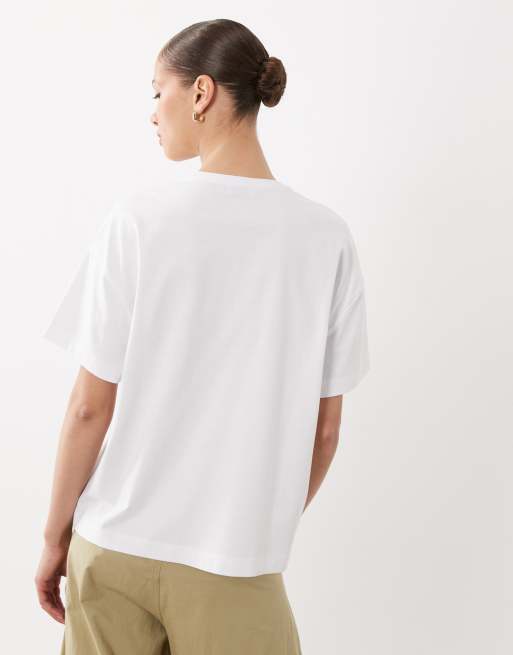 Miss Selfridge - Hvid oversized T-shirt med blondekant, 4 af 4