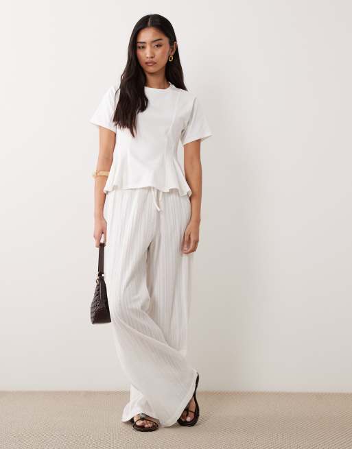 Miss Selfridge - Hvid T-shirt med peplum-kant, 2 af 4