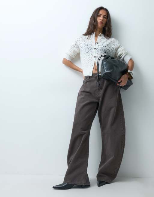 Miss Selfridge hyggelig lounge-cardigan i cremefarvet sæt, 2 af 5