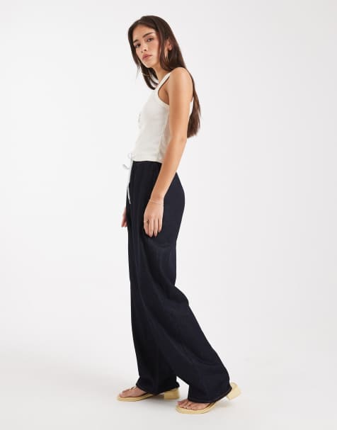 Miss Selfridge - Indigoblå posede jeans med elastisk talje - view 1