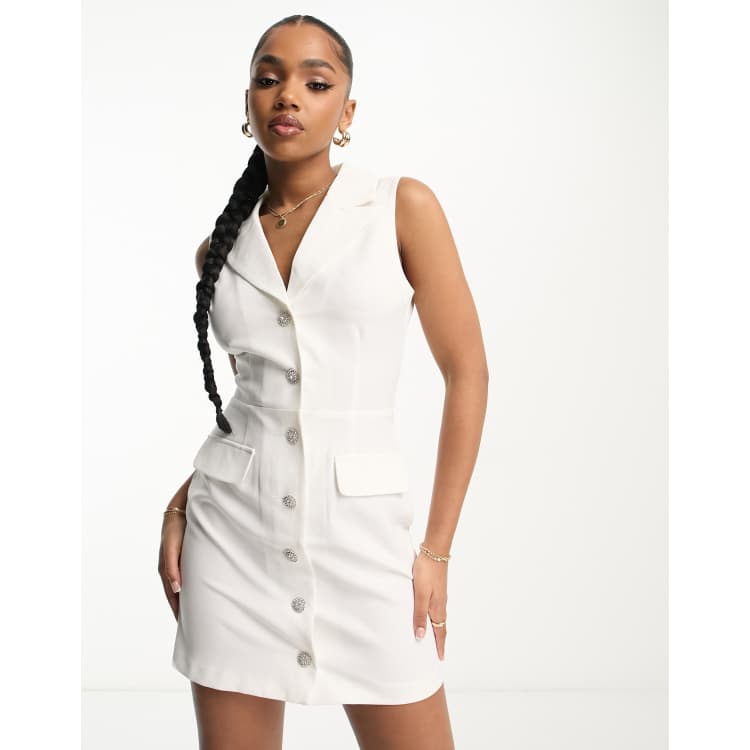 Miss Selfridge ivory sleeveless blazer dress