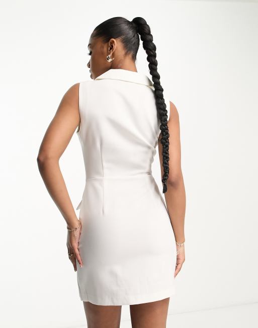 Blazer Blanc Clouté Miss Selfridge - Taille 10 - Mélange Coton - Porté Deux Fois - Occasion Très Bon État