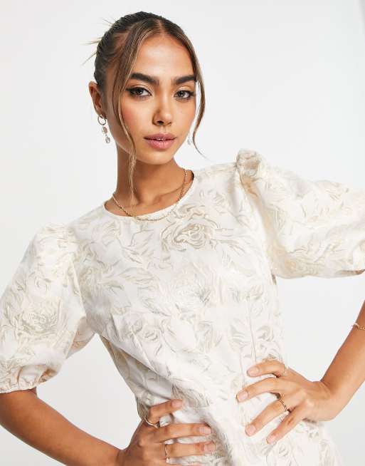 The Ophelia Puff-Sleeve Lace Dress