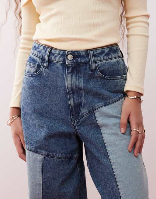 Miss Selfridge - Jean baggy à empiècements - Bleu délavé, 5 de 5