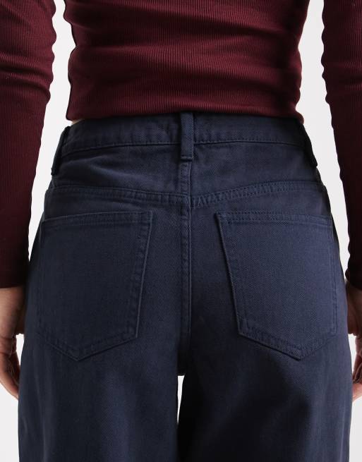 Miss Selfridge - Jean baggy d'ensemble - Bleu marine délavé, 5 de 5