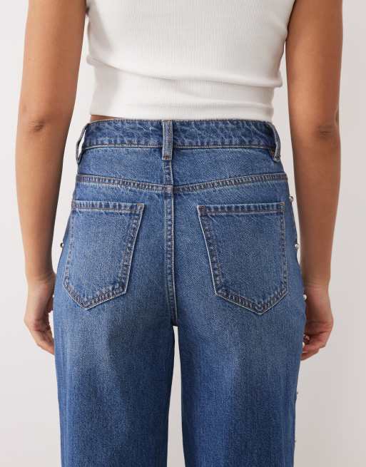 Miss Selfridge - Jean clouté - Bleu délavé, 4 de 5