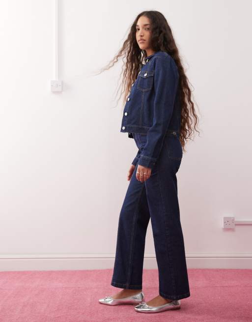 Miss Selfridge - Jean large à surpiqûres style western - Indigo, 3 de 5