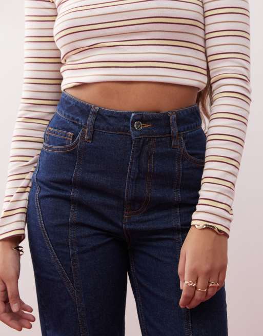 Miss Selfridge - Jean large à surpiqûres style western - Indigo, 5 de 5