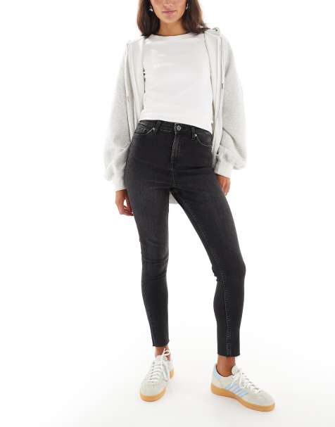 Miss Selfridge - Jean skinny à taille haute - Noir délavé - view 1
