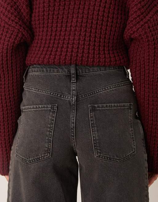 Miss Selfridge - Jeans a fondo ampio lavaggio nero, 4 di 5