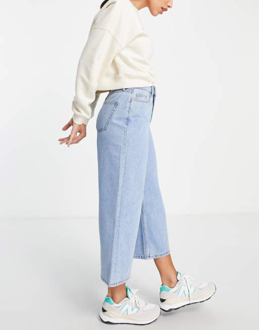 Miss Selfridge - Jeans alla caviglia con fondo ampio lavaggio blu medio, 4 di 4