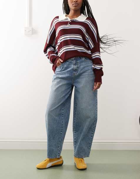 Miss Selfridge - Jeans i lyseblå vask med tøndeformede ben - view 1