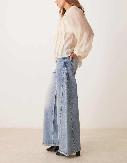 Miss Selfridge - Jeans med brede ben i syrevask, 3 af 5