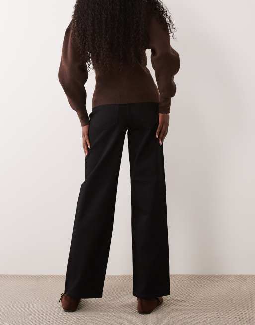 Miss Selfridge jeans med medelhög midja och raka ben i svart, 2 av 5