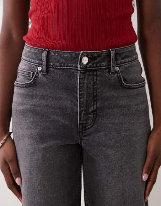 Miss Selfridge jeans med mellemhøj talje og lige ben i koksgrå, 5 af 5