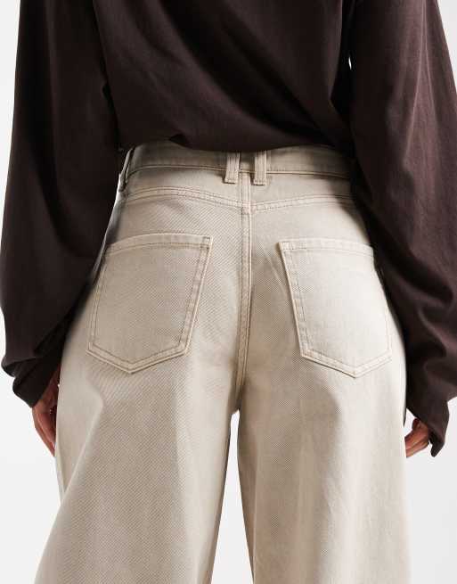 Miss Selfridge - Jeans met ballonpijpen in ecru wassing, 4 van 5