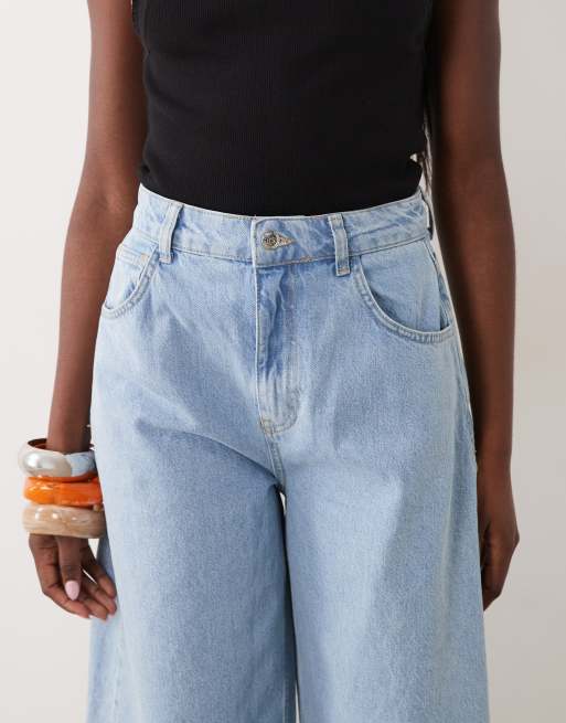 Miss Selfridge - Jeans met barrel pijpen in blauw, 4 van 5