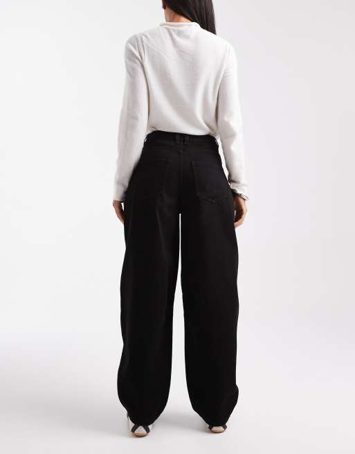 Miss Selfridge - Jeans met barrel pijpen in zwart, 2 van 5